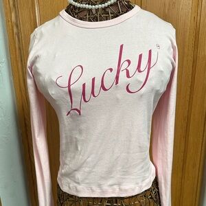 Lucky Soft Pink Long Sleeve Moonkissed Collective Night Shirt. Size Large